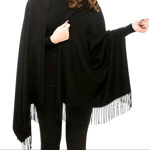 NEW Women’s Black Scarf Soft Cashmere Blend Pashmina Shawl Wrap Stole